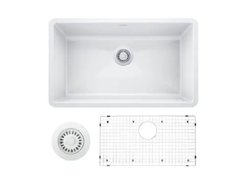 SINK, Blanco Diamond 33-1/2” Silgranit Sink, White, BCI4228481