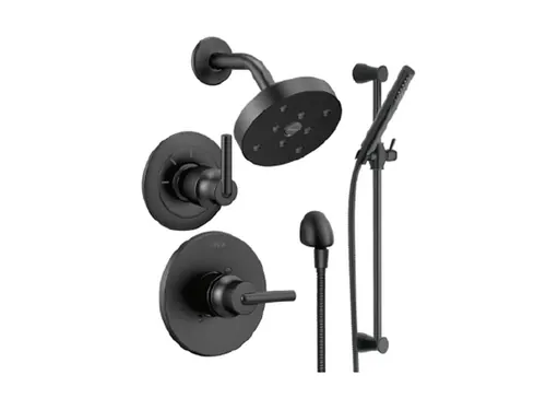 SHOWER HEAD & WAND, Delta Monitor 14 Series with Handshower, Matte Black, Includes Heated Floors, BCI3401997