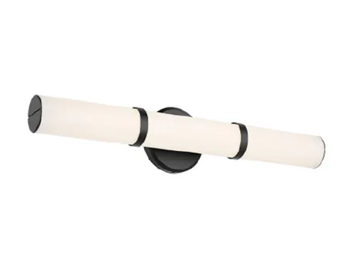 Vanity light, Kichler Rosh 24” Wide Bar, Black with White Glass, BCI4917308