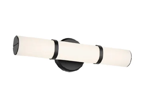 Vanity light, Kichler Rosh 18” Wide Bar, Black with White Glass, qty 2, BCI4917316