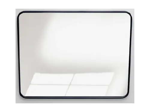 MIRROR, Sabine Rounded Metal Frame Mirror 36”W X 30” T, Matte Black, Wayfair W004231213