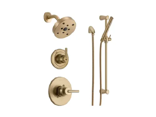 SHOWER HEAD & WAND, Delta Monitor 14 Series, Champagne Bronze, Includes Heated Floors, BCI2415273