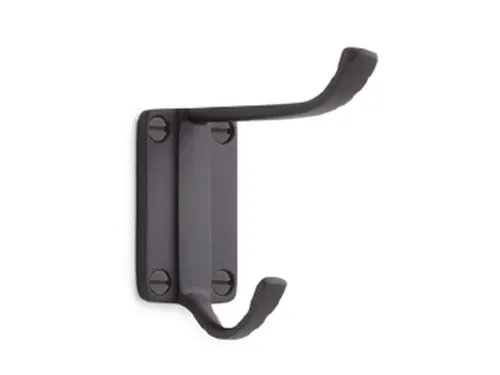 HOOKS, Signature Hardware Bradford Double Hook, Matte Black, BCI4170943