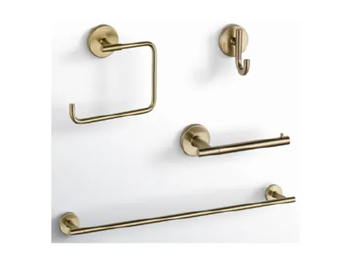 HARDWARE, Delta Trinsic, towel ring x2, robe hook x2, towel bar, toilet paper holder, Champagne Bronze