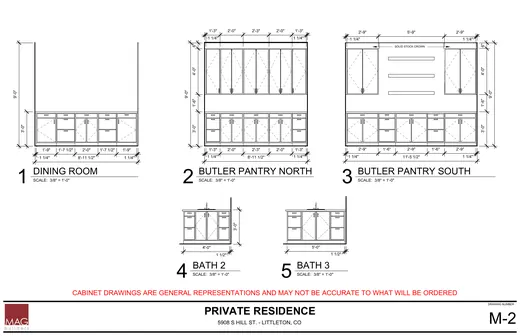 ELEVATIONS, Dining Room, Butler Pantry North, Butler Pantry South, Bath 2, Bath 3