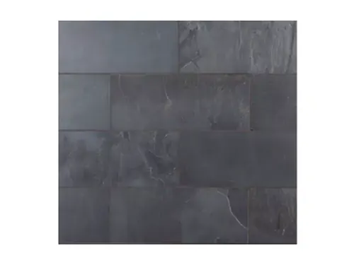 Floor tile, Rock Ridge Stratus Black Honed Slate, 1/3 stack pattern, 8in. x 20in., SKU 100899947