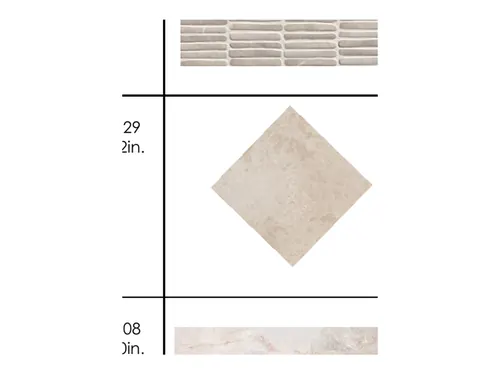 Floor tile, Tresana Travertino Ivory Filled Honed Travertine, diamond pattern, 12in. x 12in., SKU 101137529