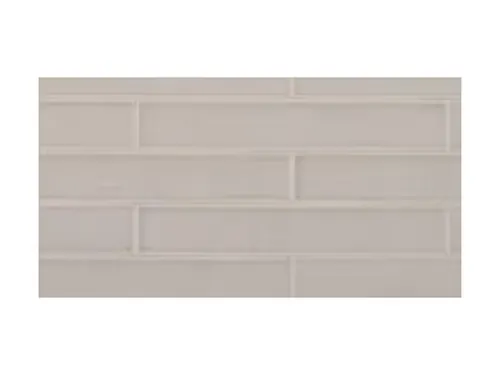 SHOWER WALLS + NICHE · TUB WALL FULL HEIGHT, Villa Smoke Gray Glossy, H stack pattern, 2.5in. x 16in., SKU 100999911