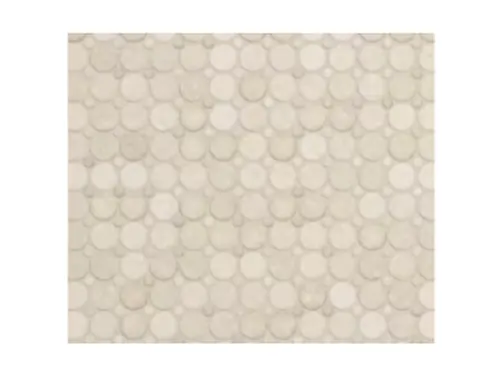 SHOWER PAN, Villa Zellige Bone Circle Matte, mosaic pattern, 12in. x 12in., SKU 101234862