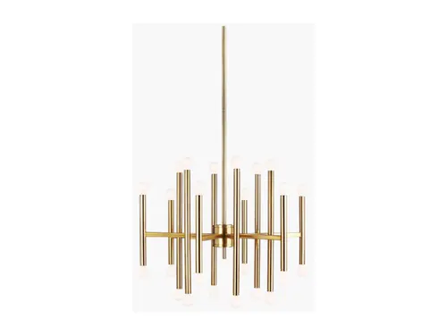STAIRWELL, Beckham Modern Large Chandelier 29” W, Burnished Brass, VC TC10624BBS