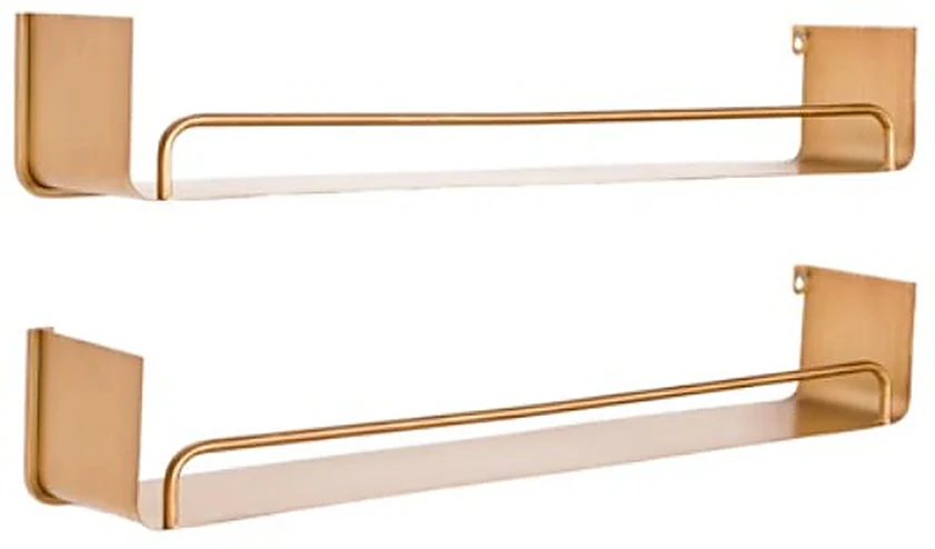SHELVING, Syler metal wall shelves (x4), brass