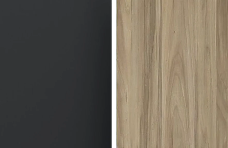CABINETRY, Anthracite w/ Epic wood shelves — Sand Barbera Interiors