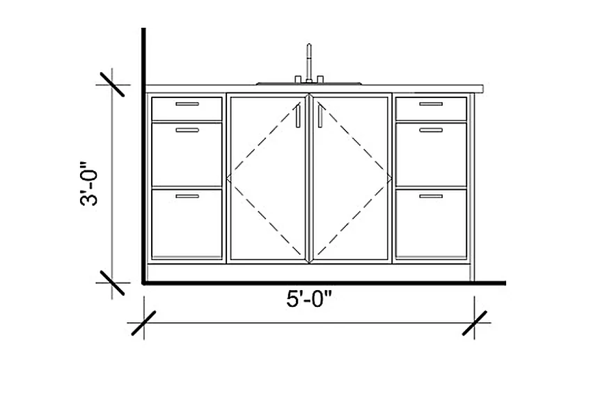CABINET LAYOUT, Vanity elevation