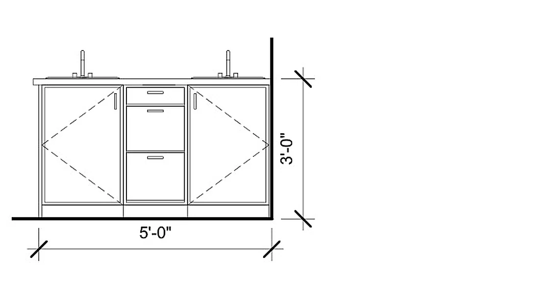 CABINET LAYOUT, Vanity elevation