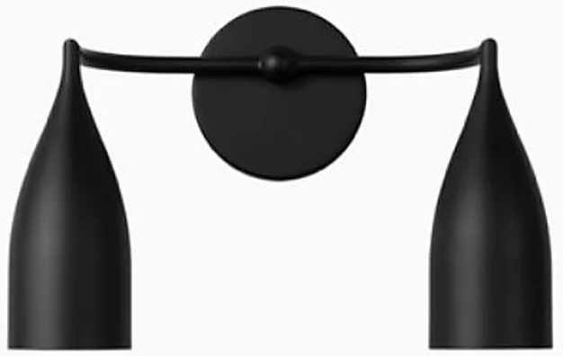 VANITY LIGHTS, Maya two light 14.75”W (2), black
