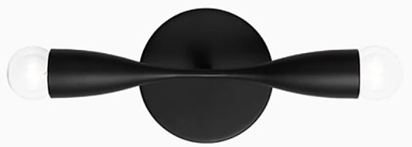 VANITY LIGHT, Maya two light 14”W, black