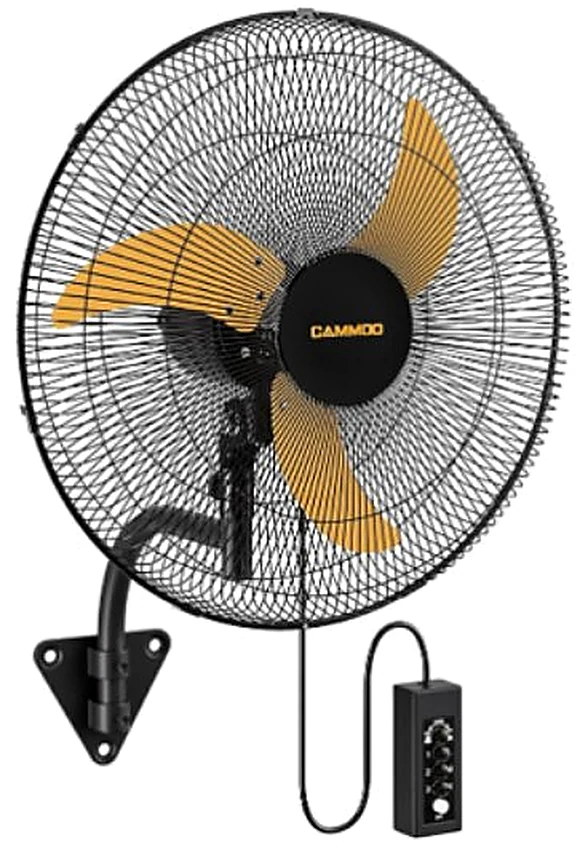 FAN, Cammoo wallmount 20” oscillating fan w/ remote, black