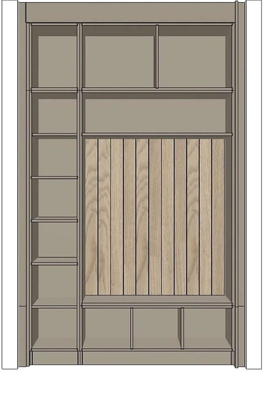 BUILT-IN DESIGN, Locker & bench built-in elevation