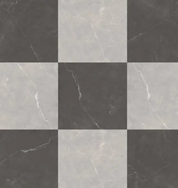 FLOOR TILE, Sophia Checkerboard, black / gray, stack pattern