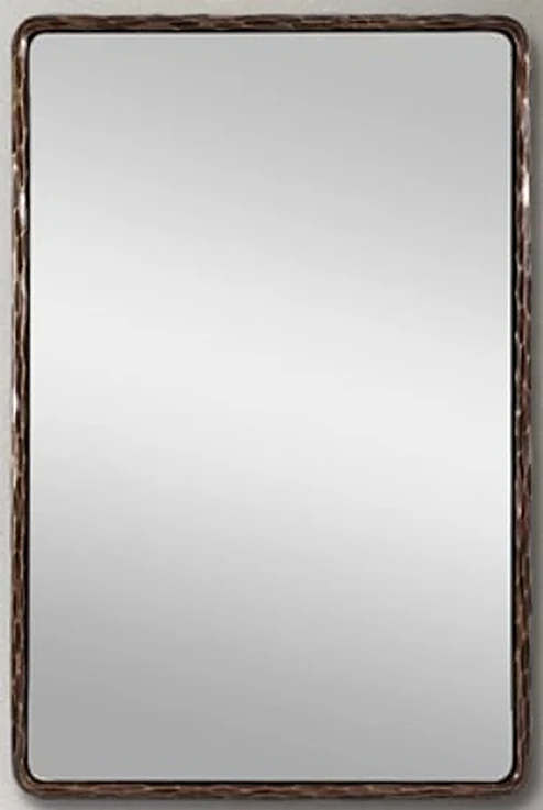 MIRROR, Brunilde antique forged iron mirror, forged bronze