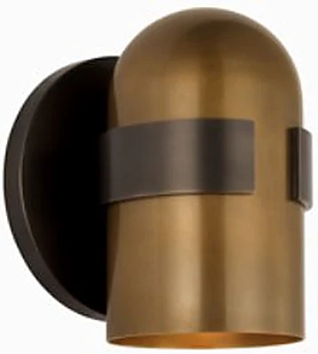VANITY LIGHT, Octavia small sconce 5.5”, bronze and brass