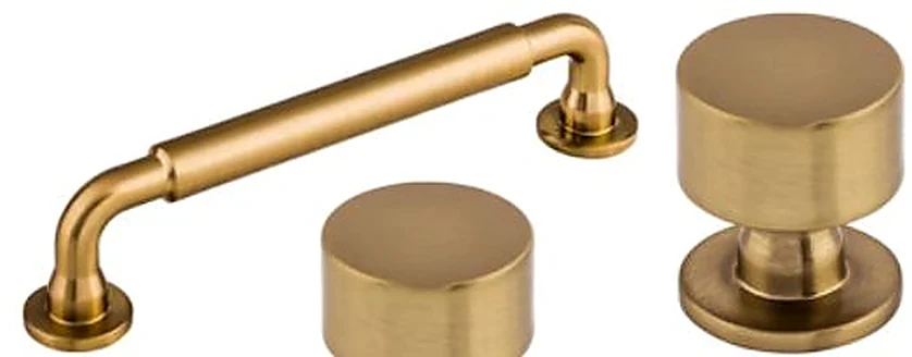 CABINET HARDWARE, Top Knobs Lily knob + Serene pull, honey bronze