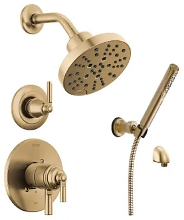 SHOWER HEAD & WAND, Delta Saylor, champagne bronze