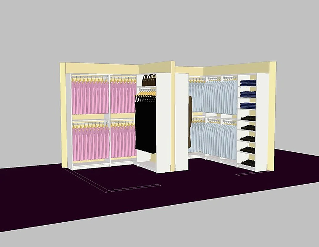 BUILT-IN DESIGN, Custom closet rendering