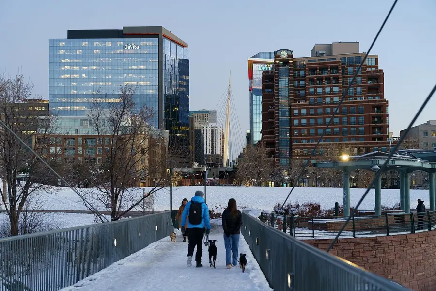 The Highland pedestrian bridge connecting LoHi to downtown Denver