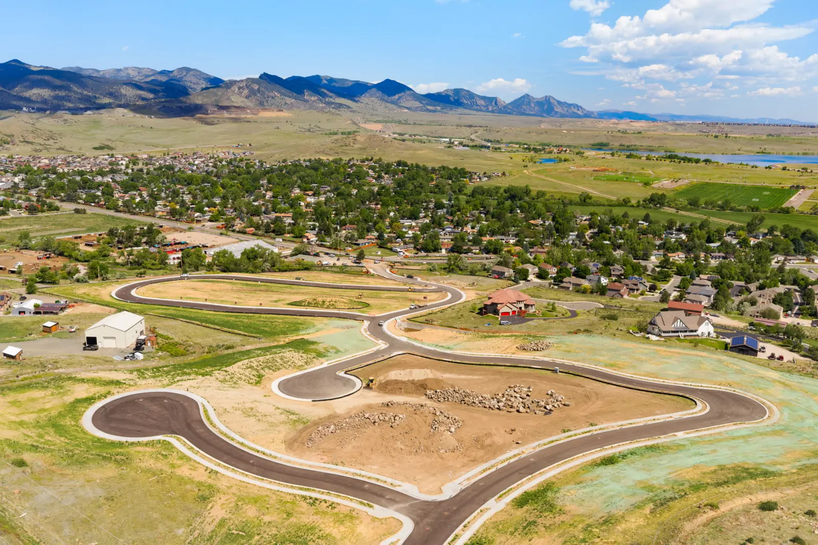 The Renegade roads from above, mountains to the west