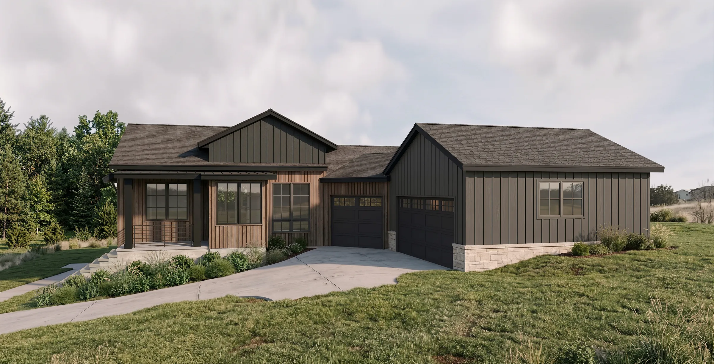 Rendering of the front of the Lot 22 home at Renegade