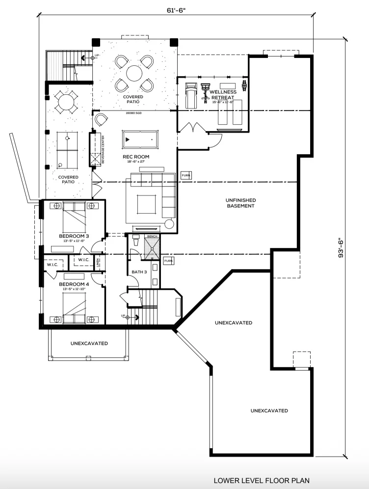 Lot 22 floor plan, lower level