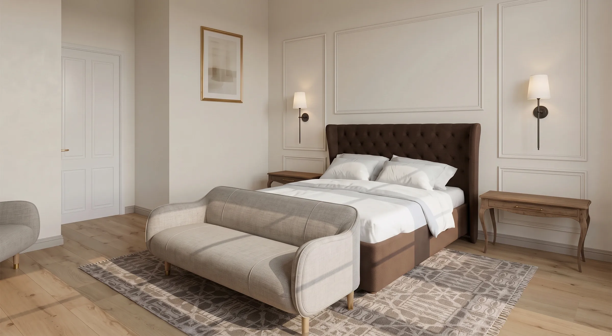 Lot 22, primary bedroom rendering