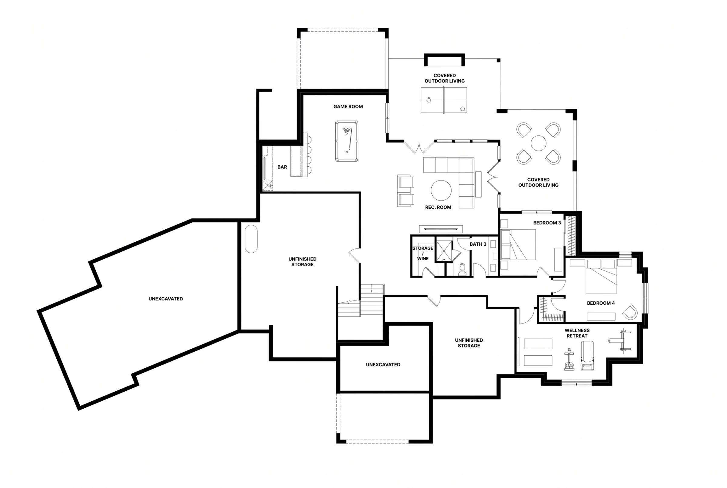 Lot 25 floor plan, lower level